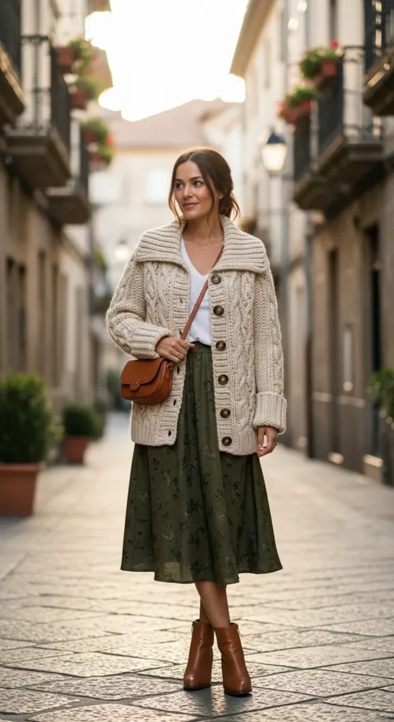 cable-knit-cardigan-and-midi-skirt