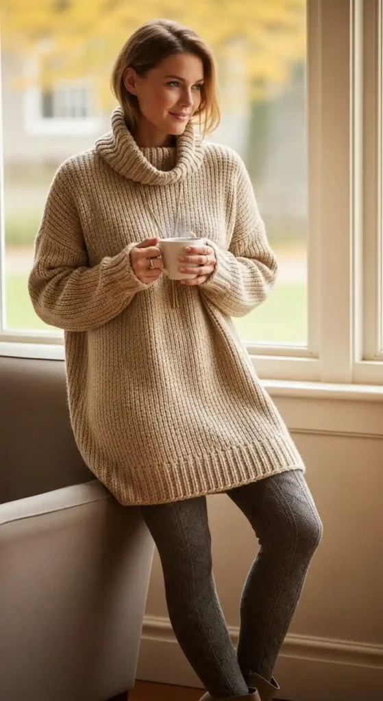 20 Comfortable, Casual, and Cozy Outfits for Women This Season 11 cozy-sweater-dress