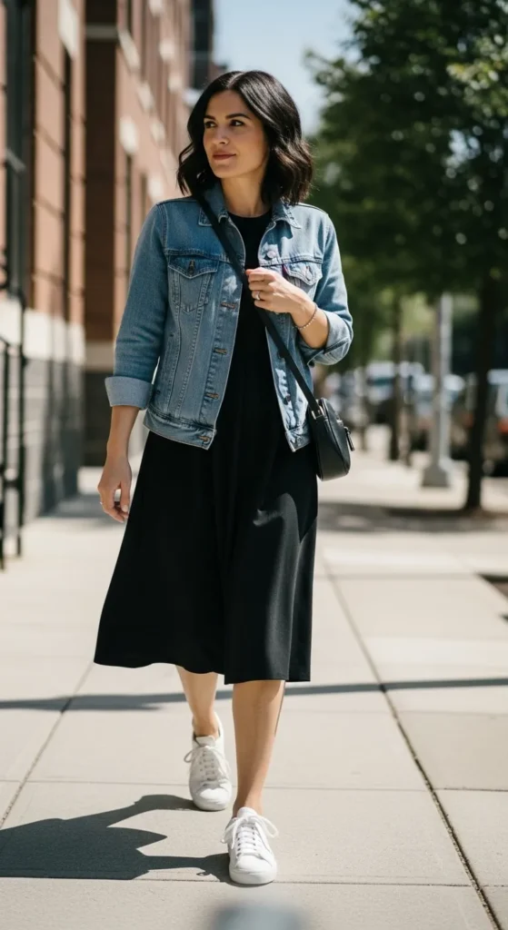 denim-jacket-black-dress