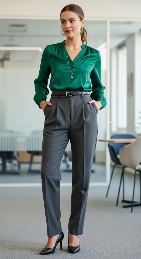 satin-blouse-with-tailored-trousers