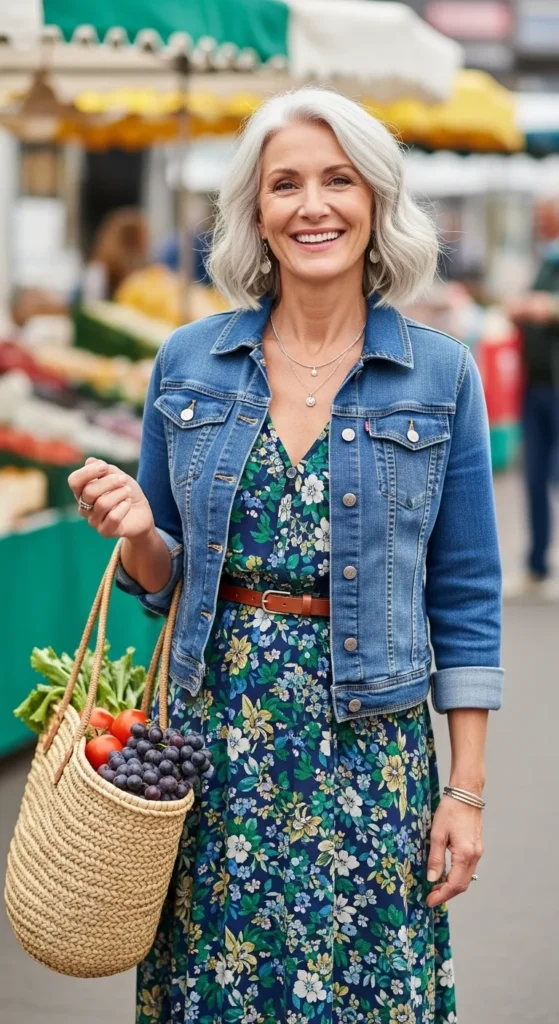 maxi-dress-with-a-denim-jacket