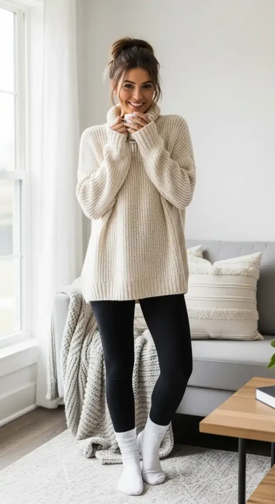 20 Comfortable, Casual, and Cozy Outfits for Women This Season 2 oversized-sweater-with-leggings