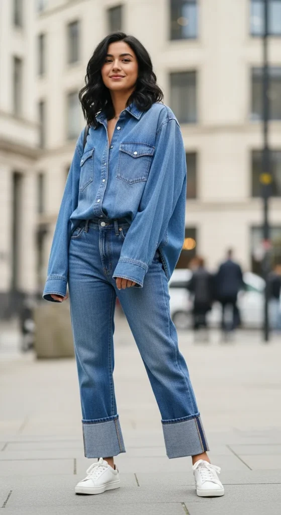 oversized-shirt-and-rolled-jeans