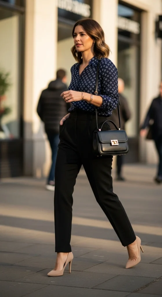 patterned-blouse-with-solid-trousers