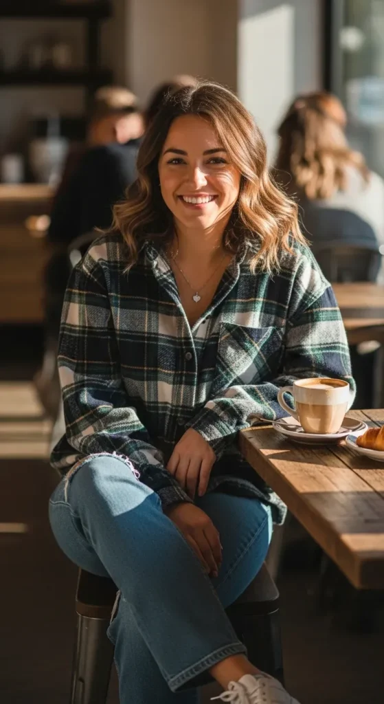 plaid-shirt-straight-jeans