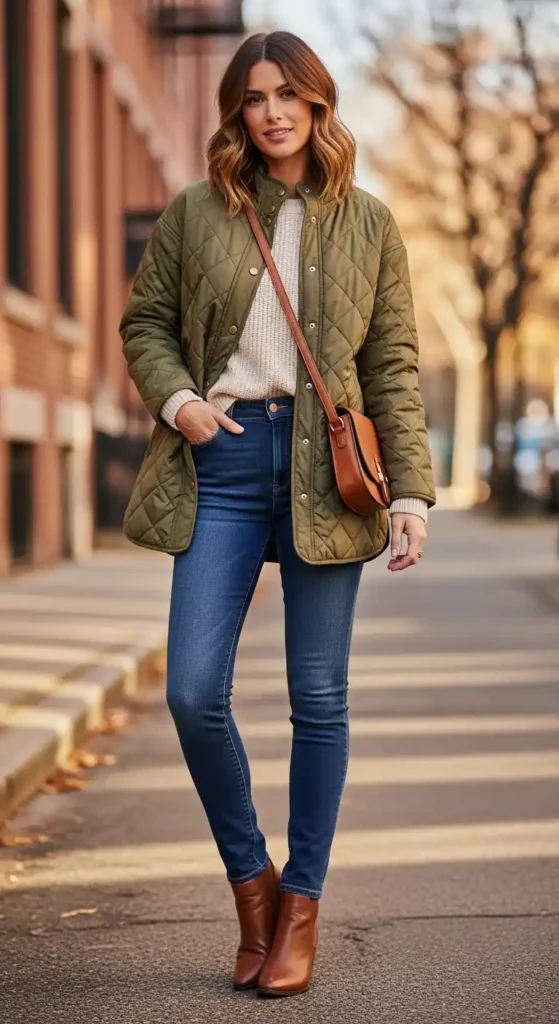 20 Comfortable, Casual, and Cozy Outfits for Women This Season 10 quilted-jacket-with-skinny-jeans