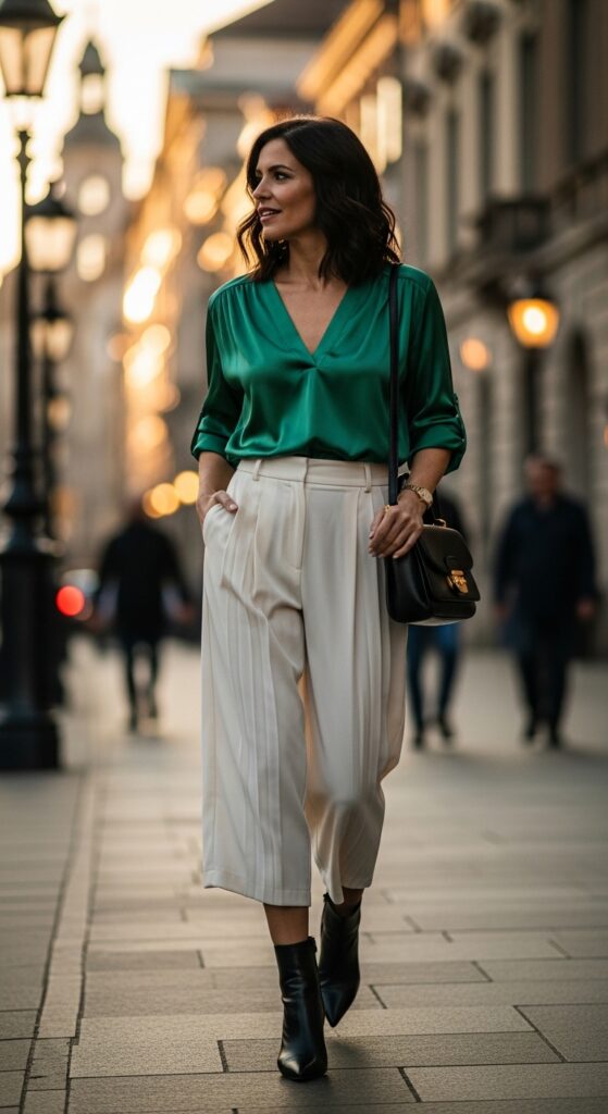 satin-blouse-with-pleated-trousers