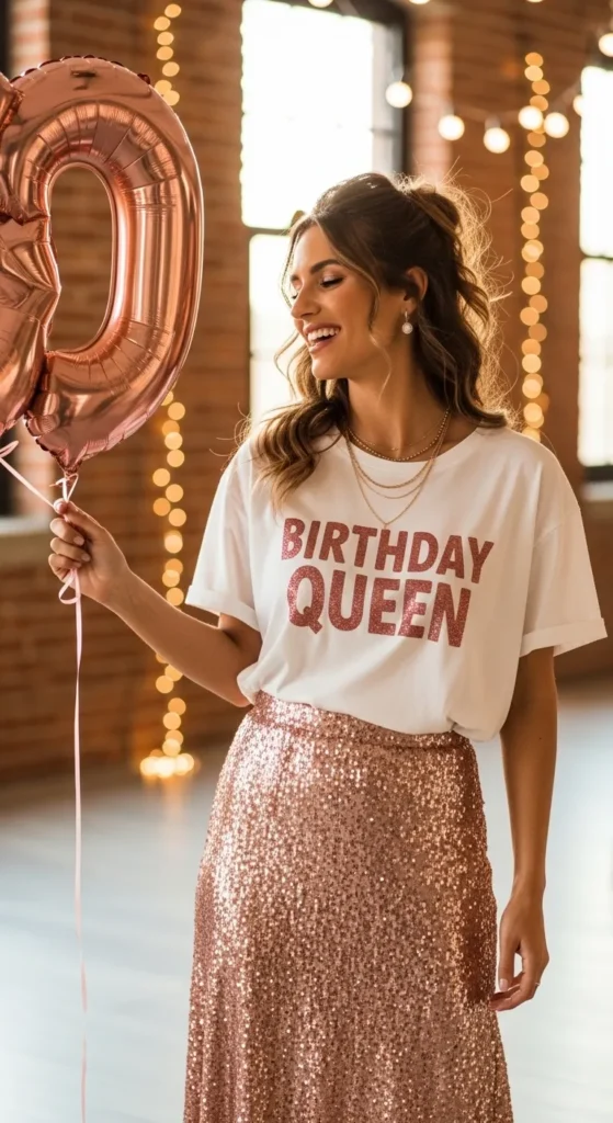 sequin-skirt-casual-t-shirt