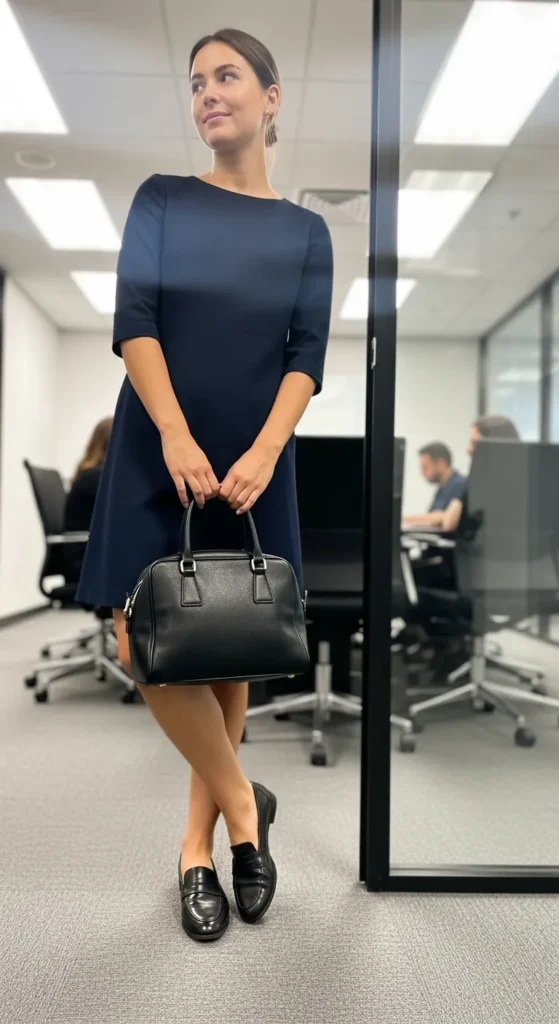 shift-dress-with-loafers