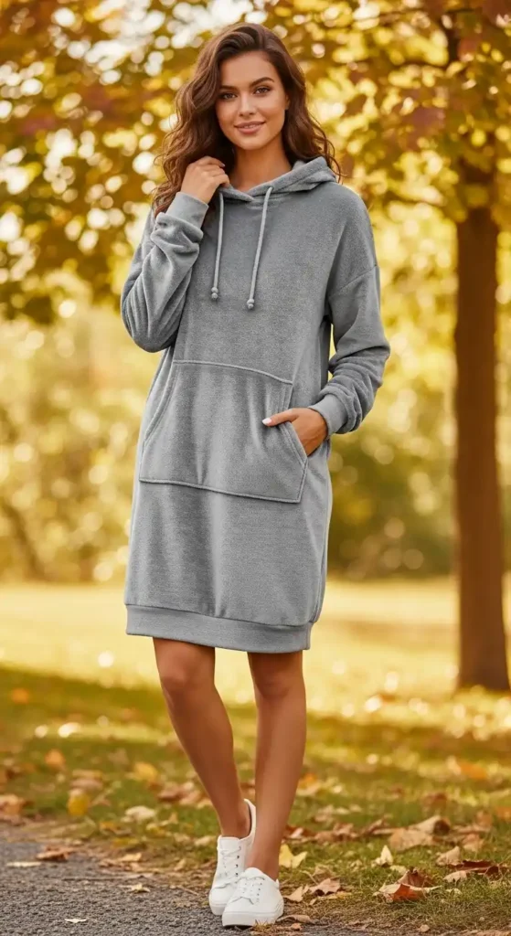 20 Comfortable, Casual, and Cozy Outfits for Women This Season 14 soft-hoodie-dress