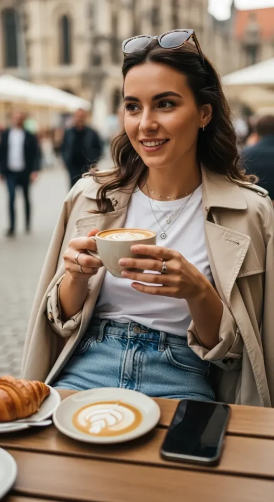 trench-coat-jeans-tee