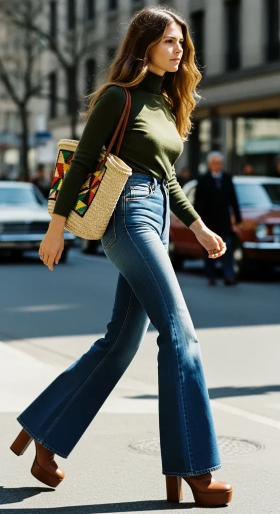 turtleneck-and-flared-jeans