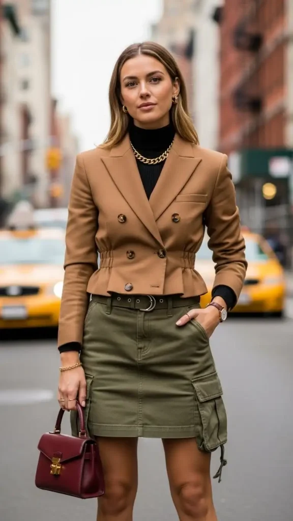 double-breasted-blazer-with-cargo-skirt