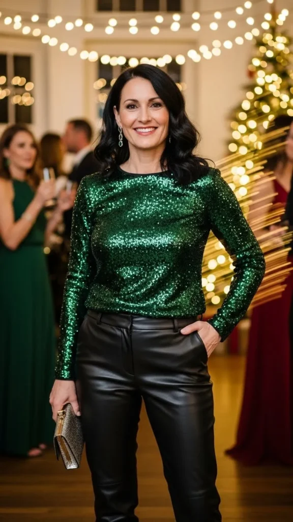 leather-pants-with-a-sequin-top