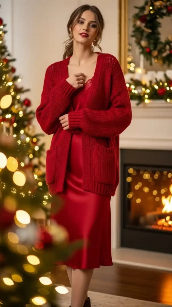 soft-red-cardigan-over-slip-skirt
