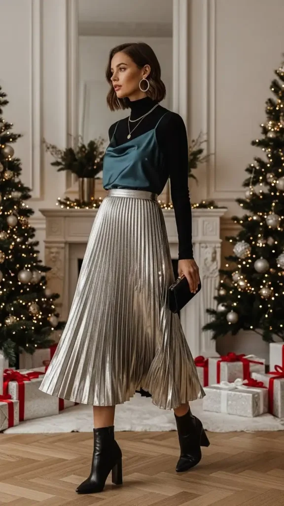 the-metallic-pleated-midi-skirt