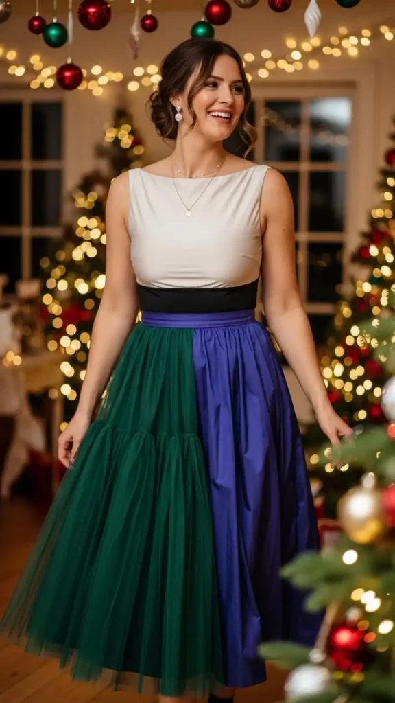 tulle-or-taffeta-midi-skirt-simple-bodysuit