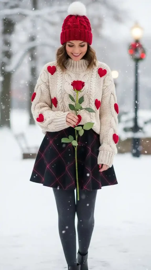 cable-knit-pullover-with-skater-skirt