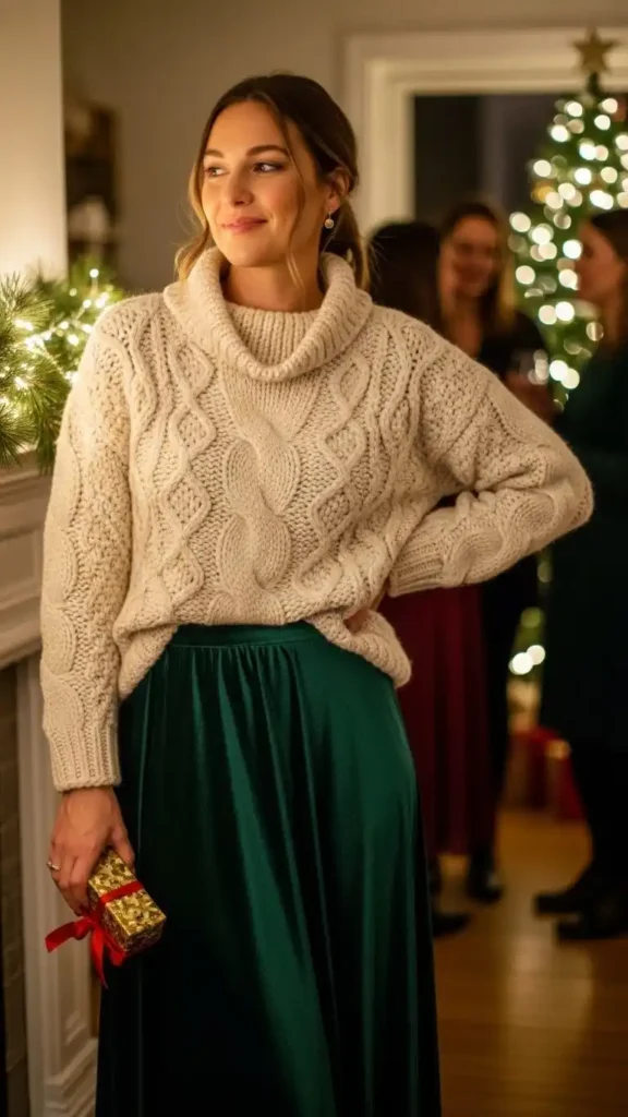 chunky-knit-sweater-with-skirt