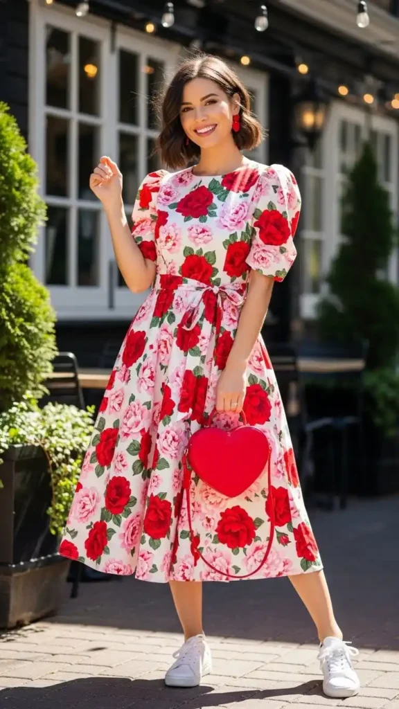 15 Stunning Valentine’s Day Outfit Ideas for Every Style 4 floral-midi-dress
