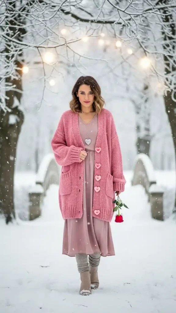 oversized-cardigan-with-midi-dress