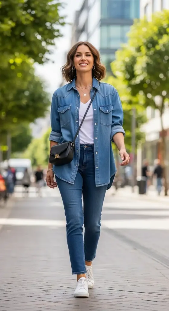 layer-a-denim-shirt-over-a-tee