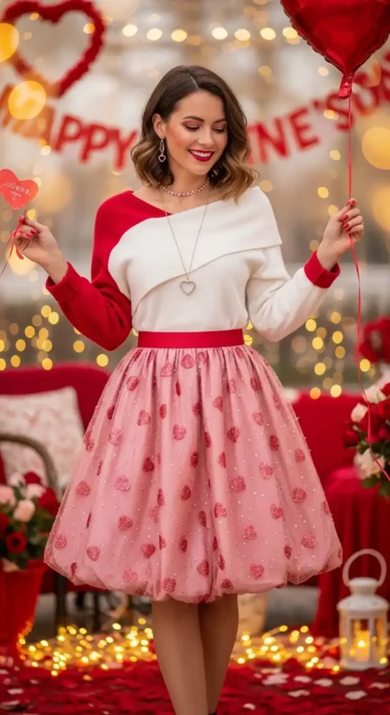19 Must-Try Latest Casual Valentine’s Day Outfits for Women 16 trendy-bubble-skirt-statement