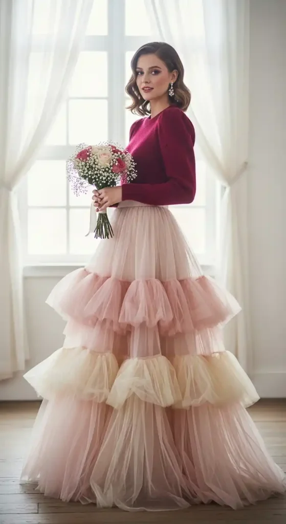 whimsical-tulle-skirt-fitted-sweater