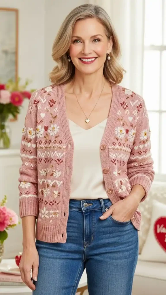 embroidered-knit-cardigan-and-denim-jeans