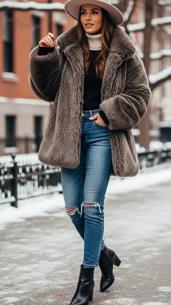 faux-fur-jacket-with-dark-jeans