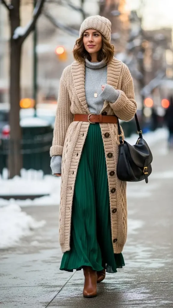 long-cardigan-with-maxi-skirt