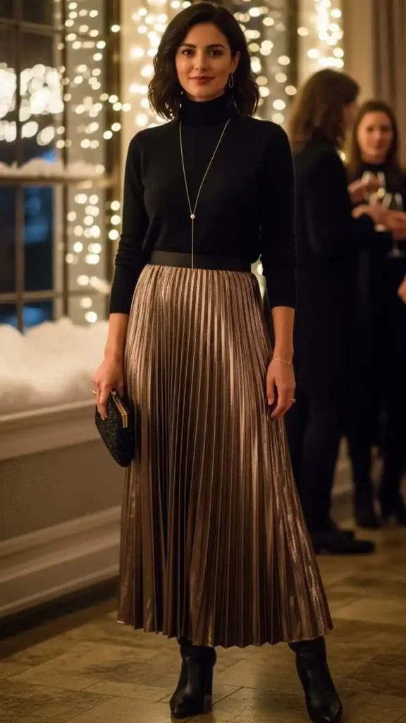 metallic-pleated-maxi-skirt