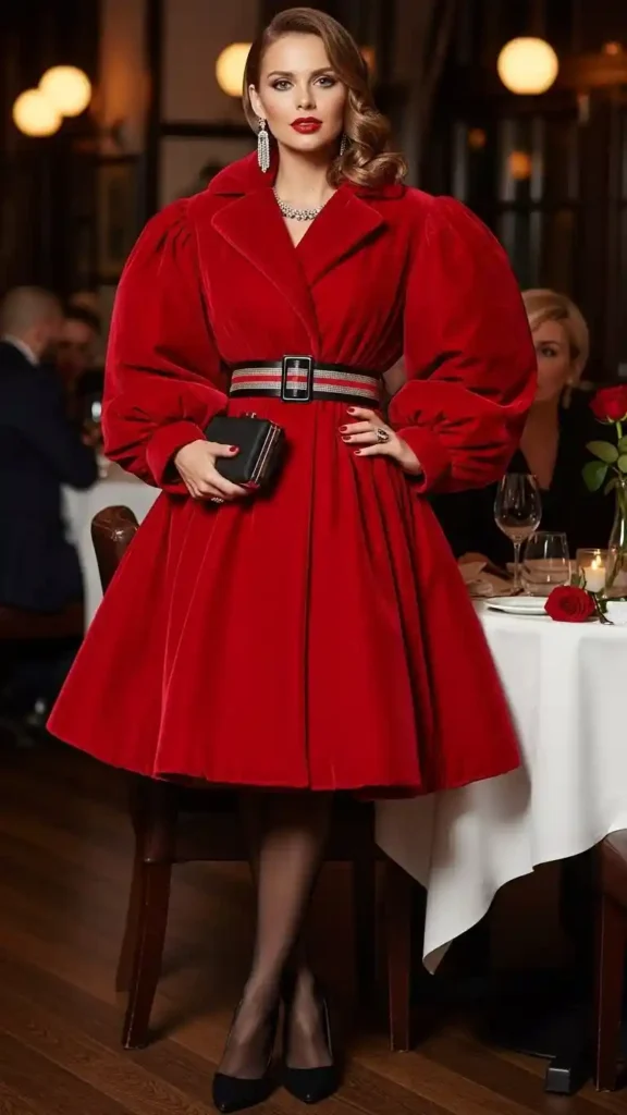 15+ Valentine’s Day Outfits for Date Night That Wow Tonight 18 statement-coat-styled-as-dress