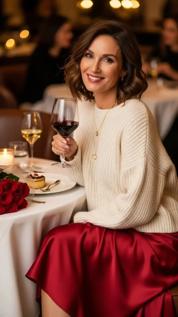 the-satin-midi-skirt-chunky-knit