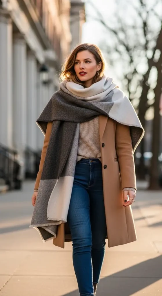 15 Must-Have Pieces for a Winter Capsule Wardrobe for Women 5 blanket-scarf