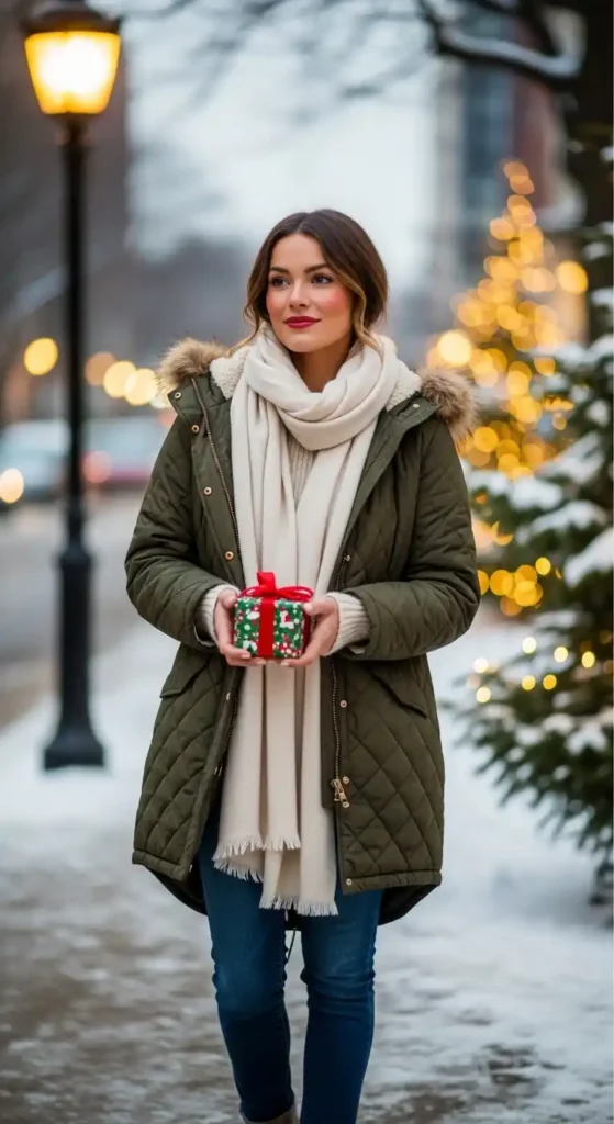 quilted-parka-with-cashmere-scarf-off-duty-warmth