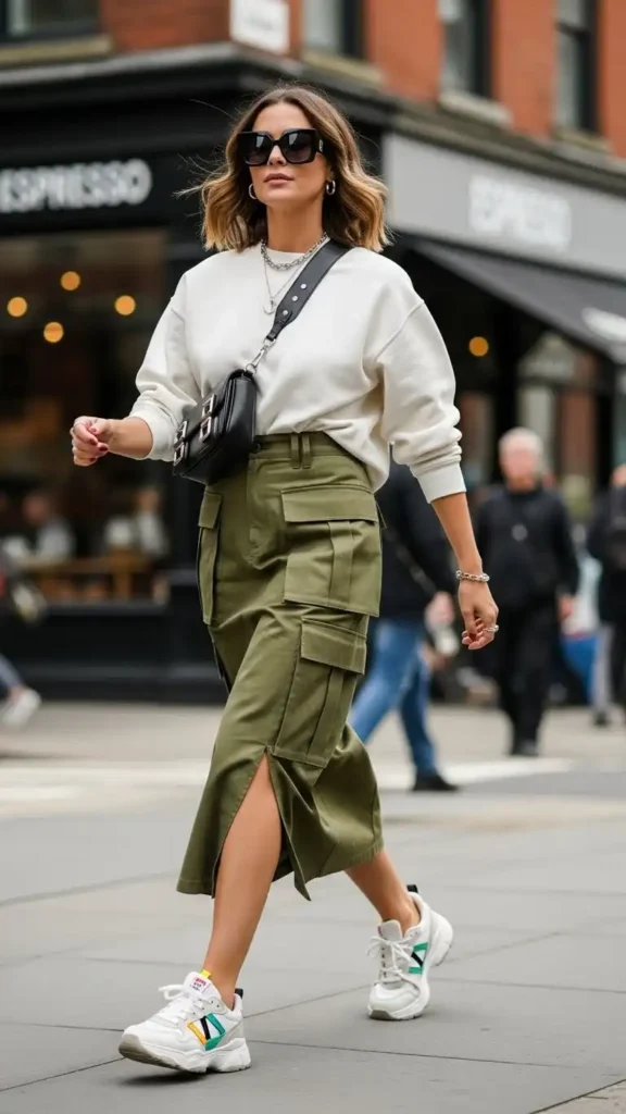 sweatshirt-with-midi-cargo-skirt
