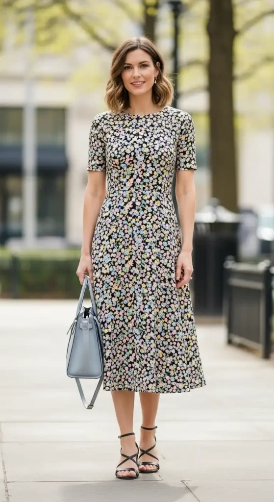 floral-midi-dress-with-strappy-sandals