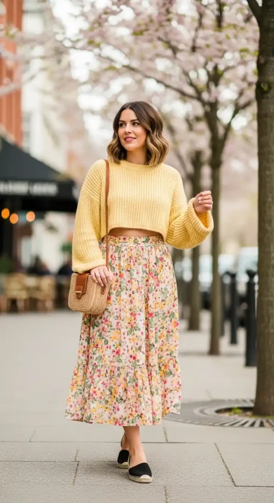 high-waisted-skirt-with-cropped-sweater