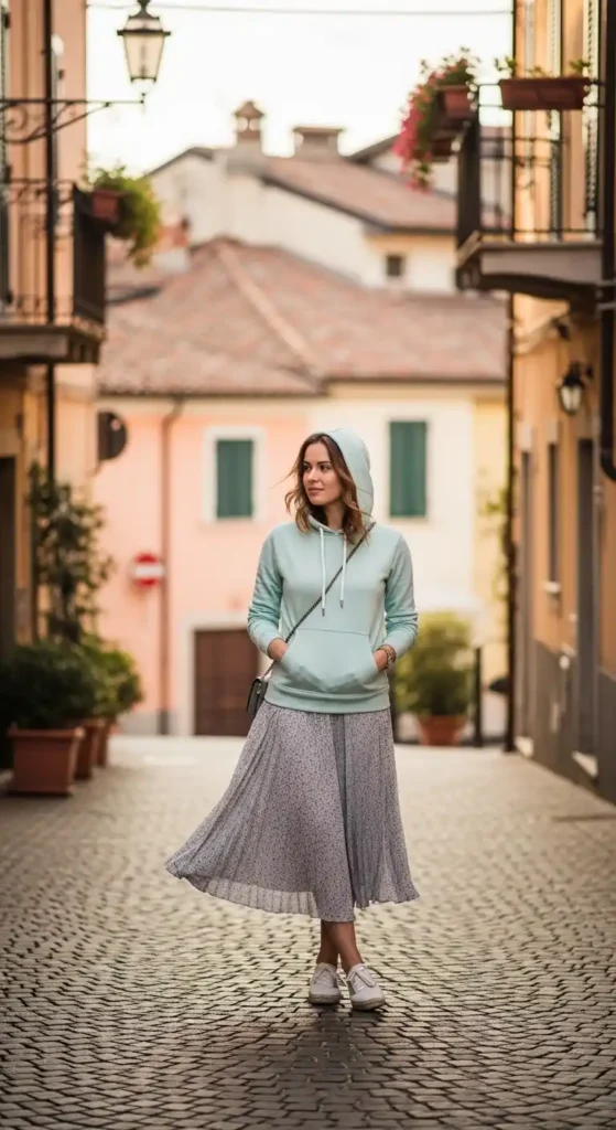 lightweight-hoodie-with-pleated-skirt
