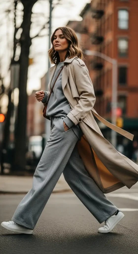 matching-sweat-set-with-a-trench-coat