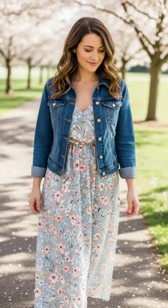 maxi-dress-with-a-denim-jacket