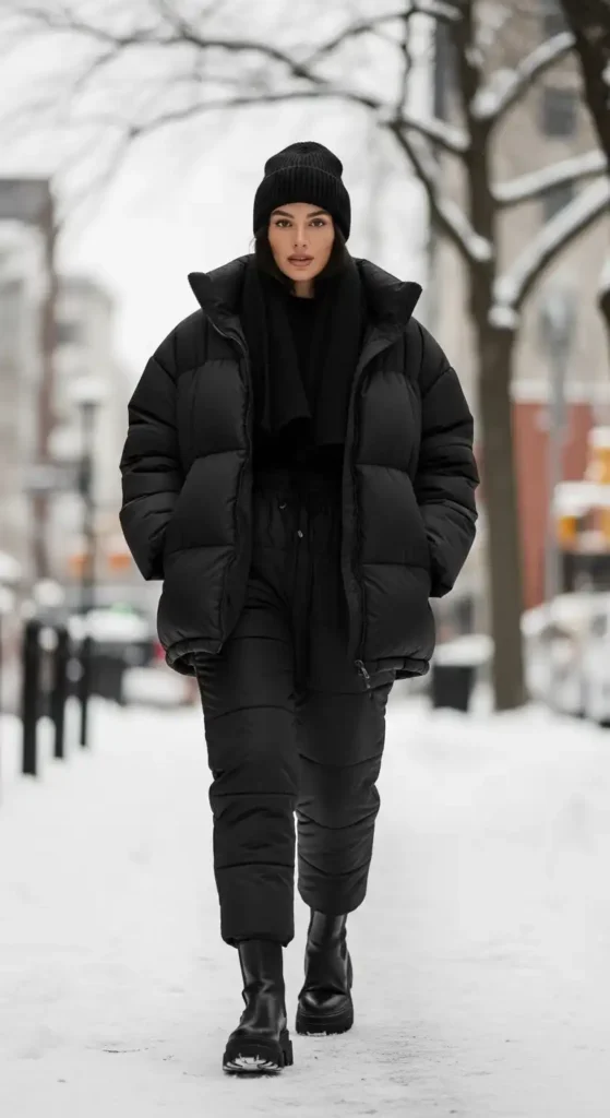 monochrome-all-black-puffer-outfit