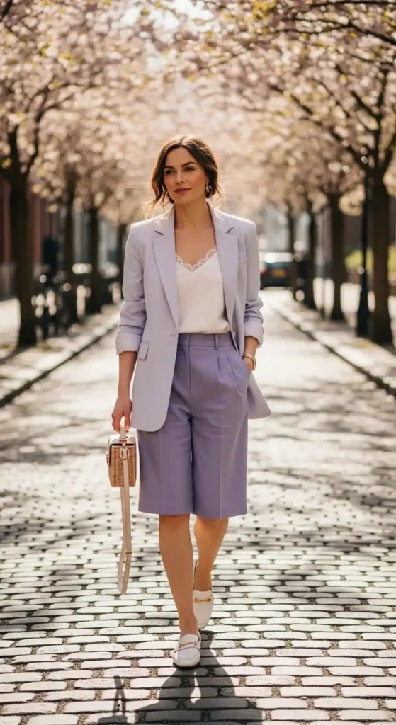 pastel-blazer-with-tailored-shorts