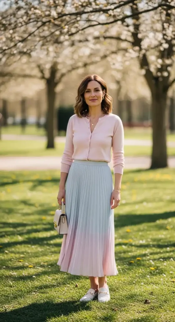 pleated-midi-skirt-with-buttoned-cardigan