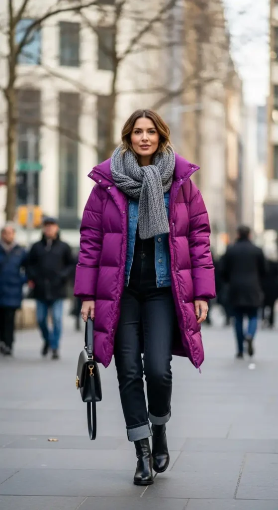 plum-puffer-coat-dark-jeans