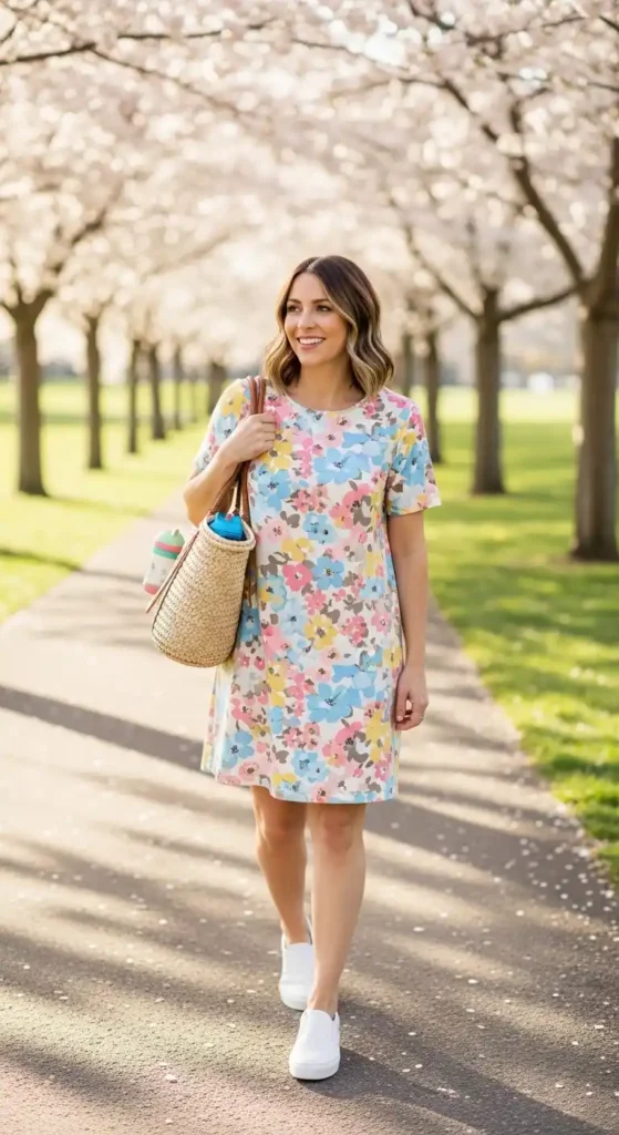 shift-dress-with-slip-on-sneakers