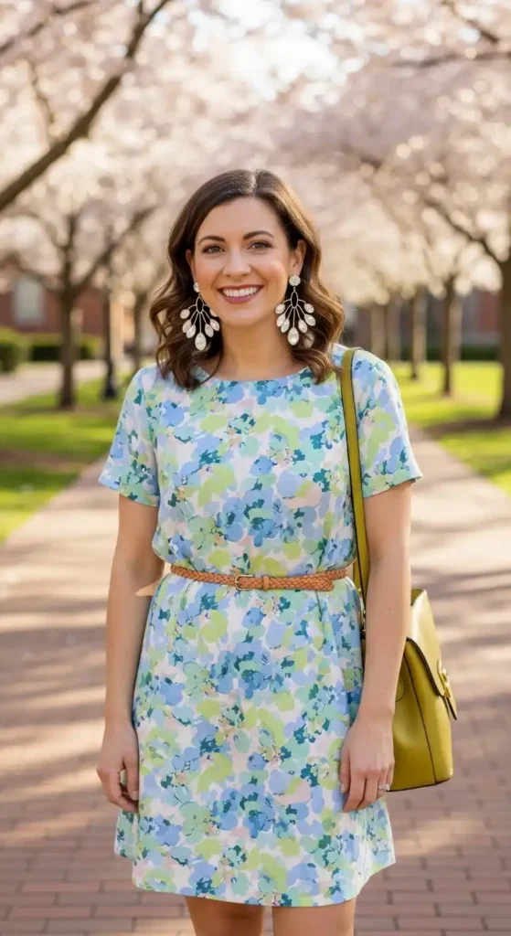 shift-dress-with-statement-earrings