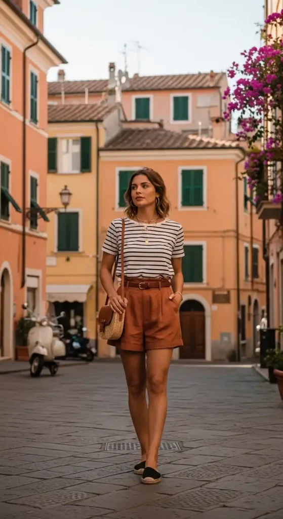 striped-top-with-high-waisted-shorts