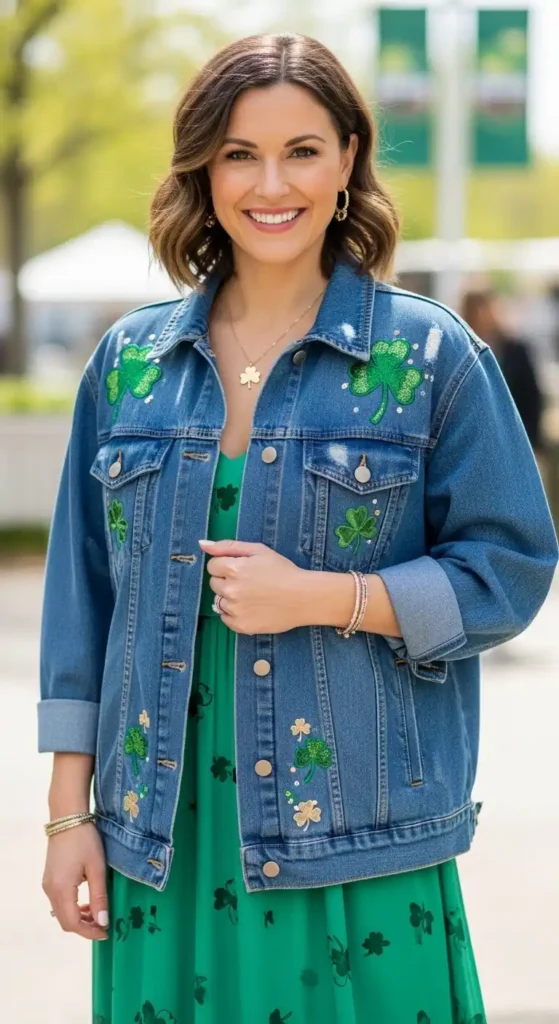 shamrock-embroidered-denim-jacket-with-sundress